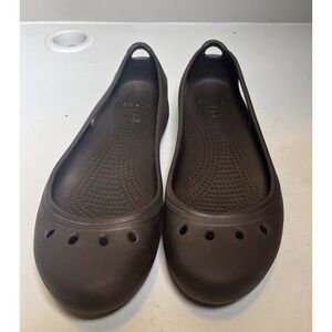 Crocs Kadee Women's Size 8 Brown Slip-On Ballet Flats Comfort Casual Shoes